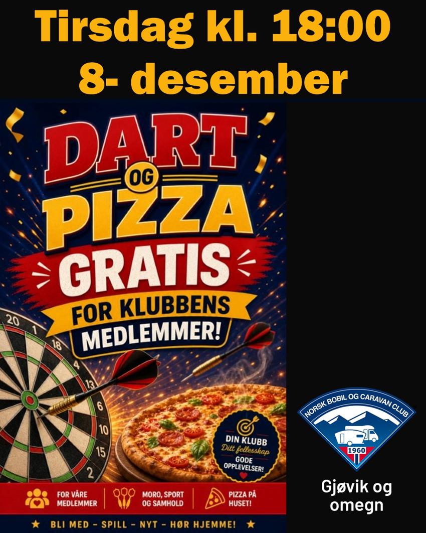 Medlemskveld med Dart på Dokka 8 Desember